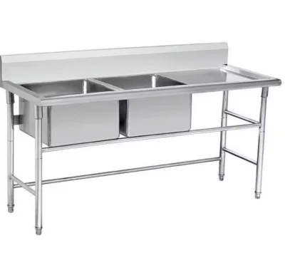 ნიჟარა 2 ჩანით+მაგიდა 180X70X85