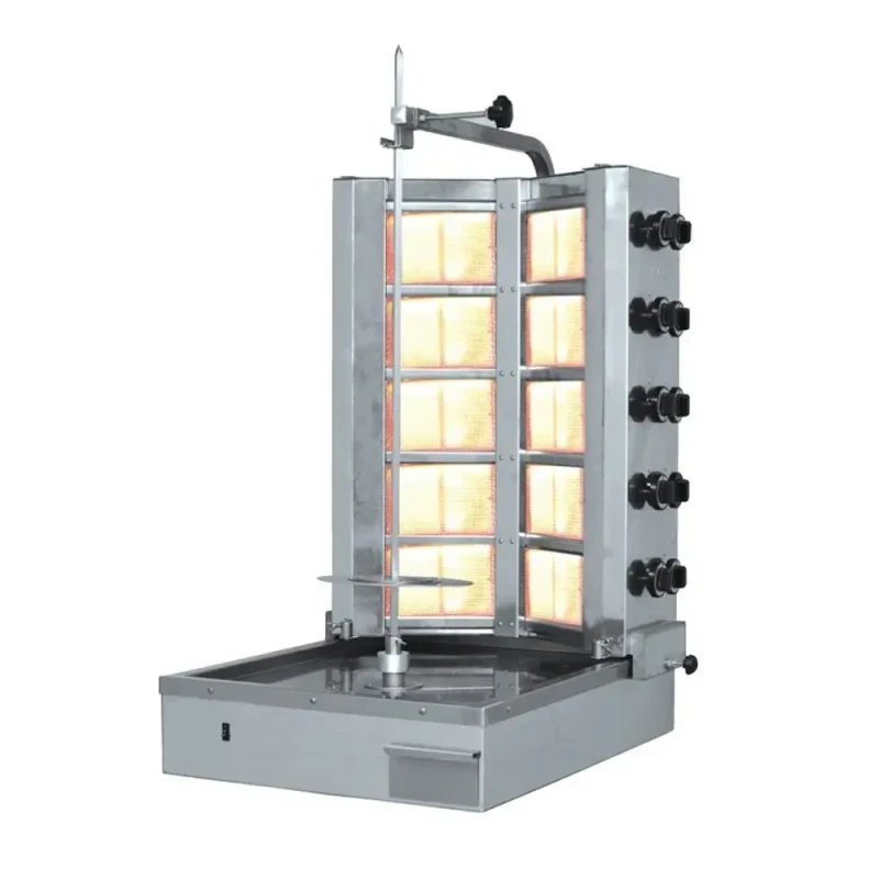 შაურმის აპარატი გაზზე CSA – 10 სანთურით (5+5), ქვედა ძრავით