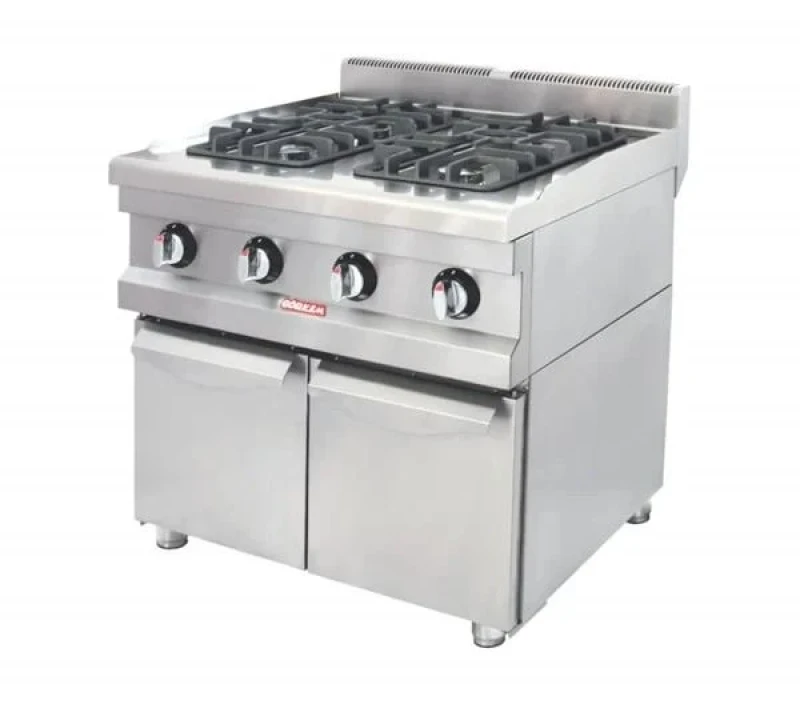 გაზქურა 4 კომფორით+კარადა 80X80X85 სმ