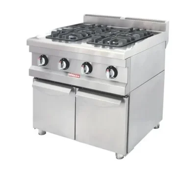 გაზქურა 4 კომფორით+კარადა 80X80X85 სმ