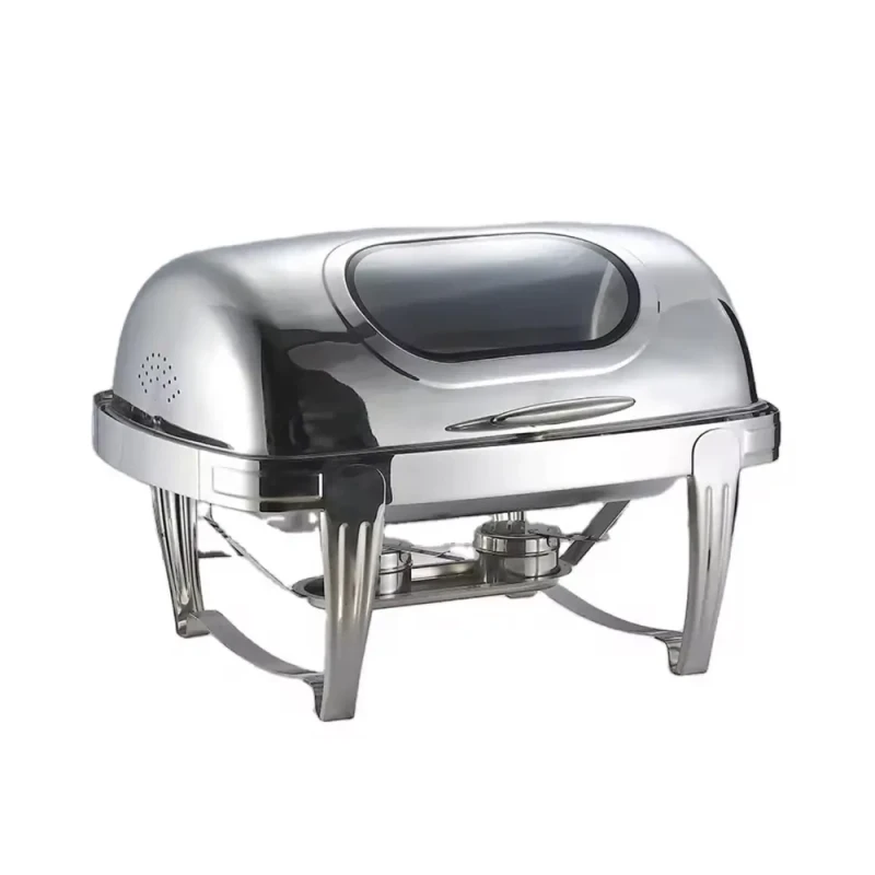 CHAFING DISH მარმიტი შუშის სახურავით HCD-03V