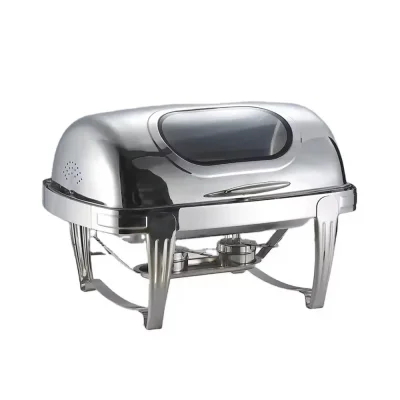 CHAFING DISH მარმიტი შუშის სახურავით HCD-03V